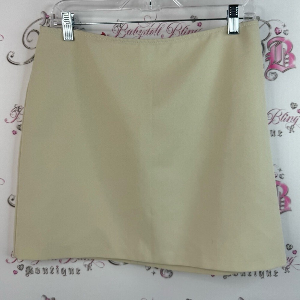 Suzy Shier skirt tan beige Cream Mini Skirt pencil Y2K